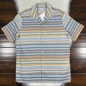 Paul Smith Men's Size Small Striped Short Sleeve Button Up Shirt Cotton